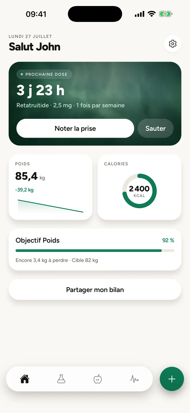 Écran d'accueil de Kynox